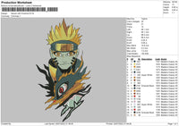 Naruto With Kurama Embroidery File 4 sizes