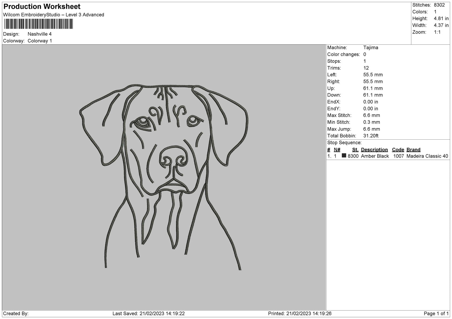 Nashville Embroidery File 6 sizes
