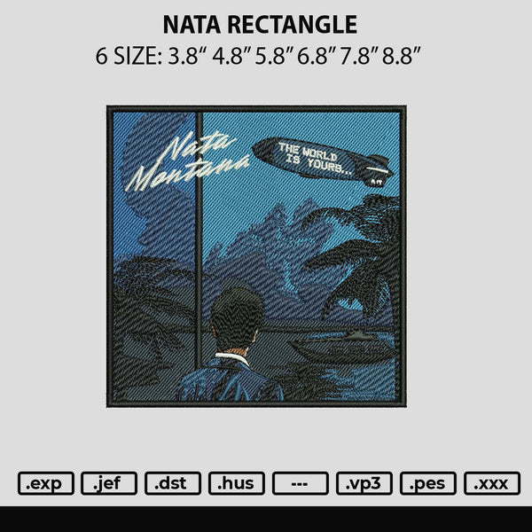 Nata Rectangle Embroidery File 6 sizes