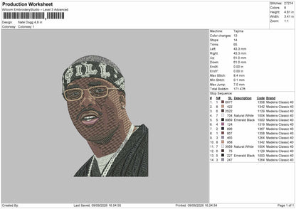 Photoembro Nate Embroidery Machine Design File 6 sizes