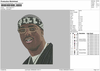 Photoembro Nate Embroidery Machine Design File 6 sizes