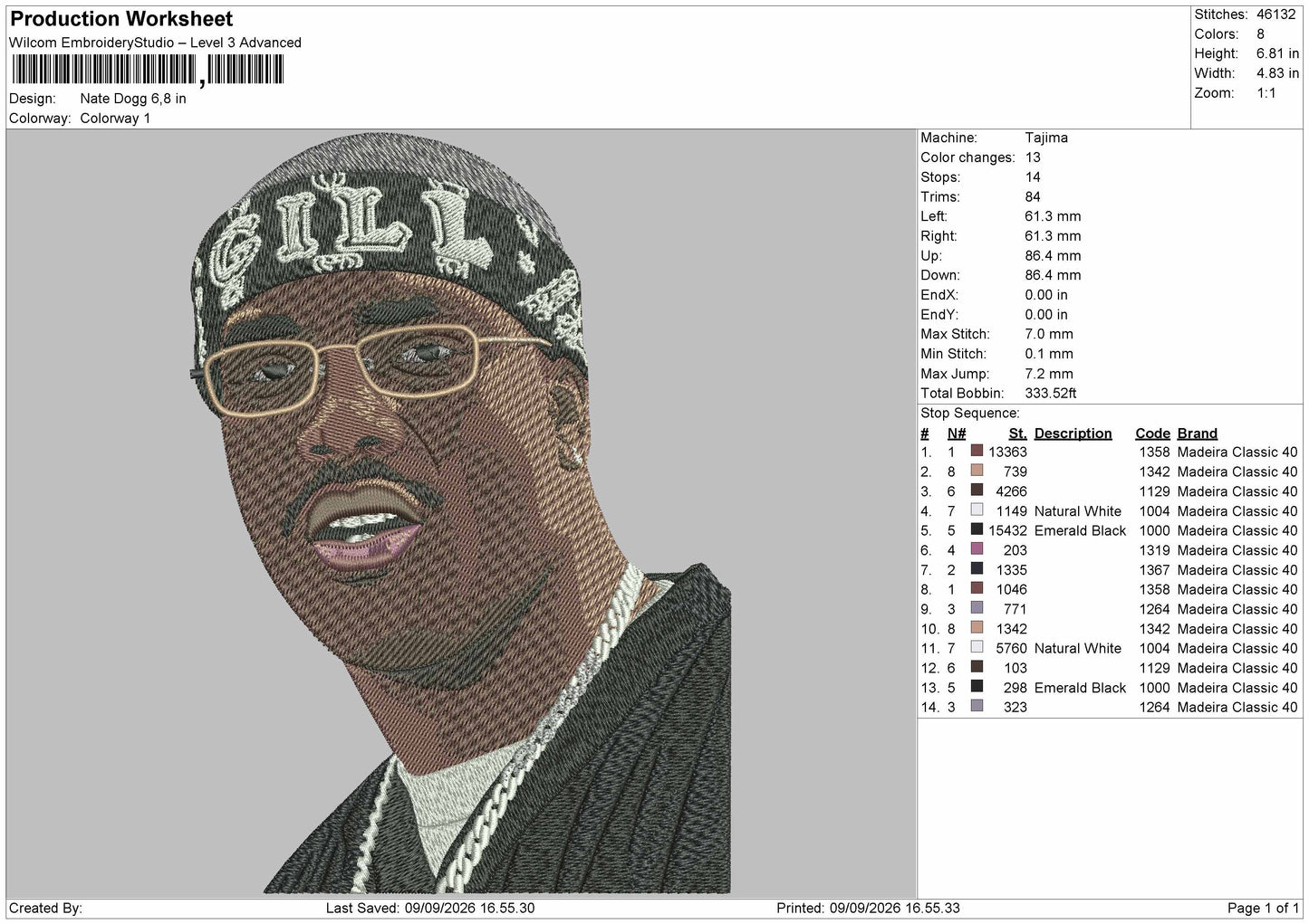 Photoembro Nate Embroidery Machine Design File 6 sizes