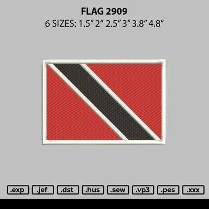 Flag 2909 Embroidery File 6 sizes