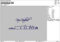 Bedfordtext Embroidery File 6 sizes