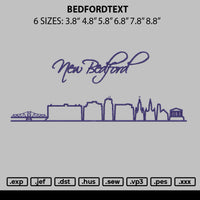 Bedfordtext Embroidery File 6 sizes