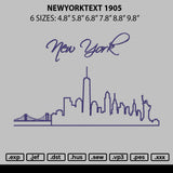 Newyork 1905 Embroidery File 6 sizes