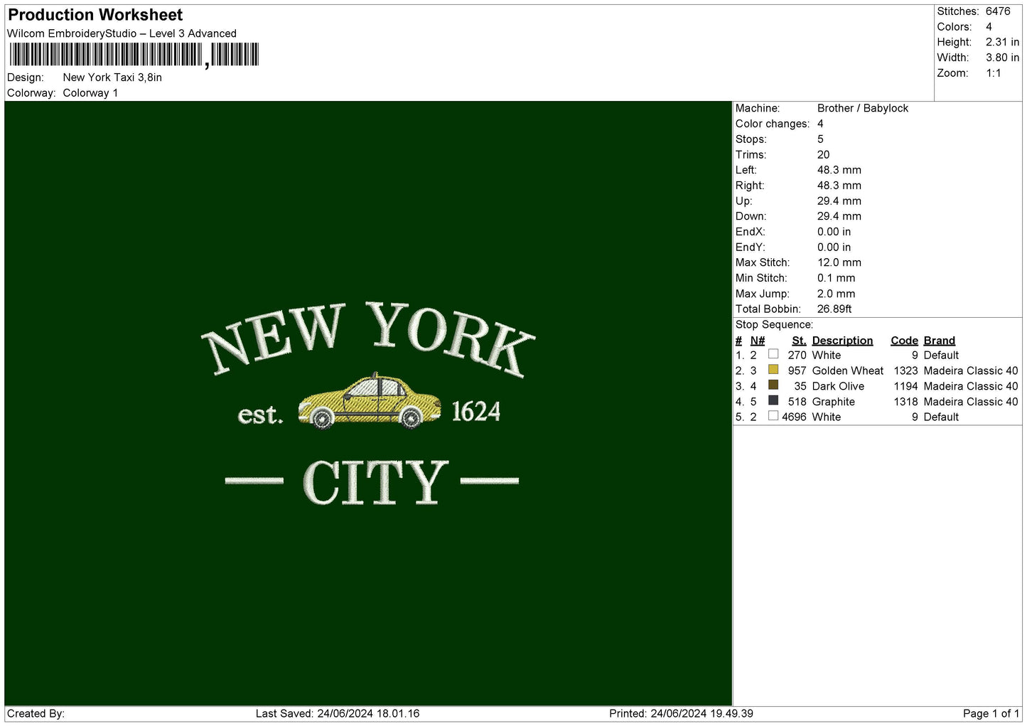 Ny Text 2206 Embroidery File 6 Sizes