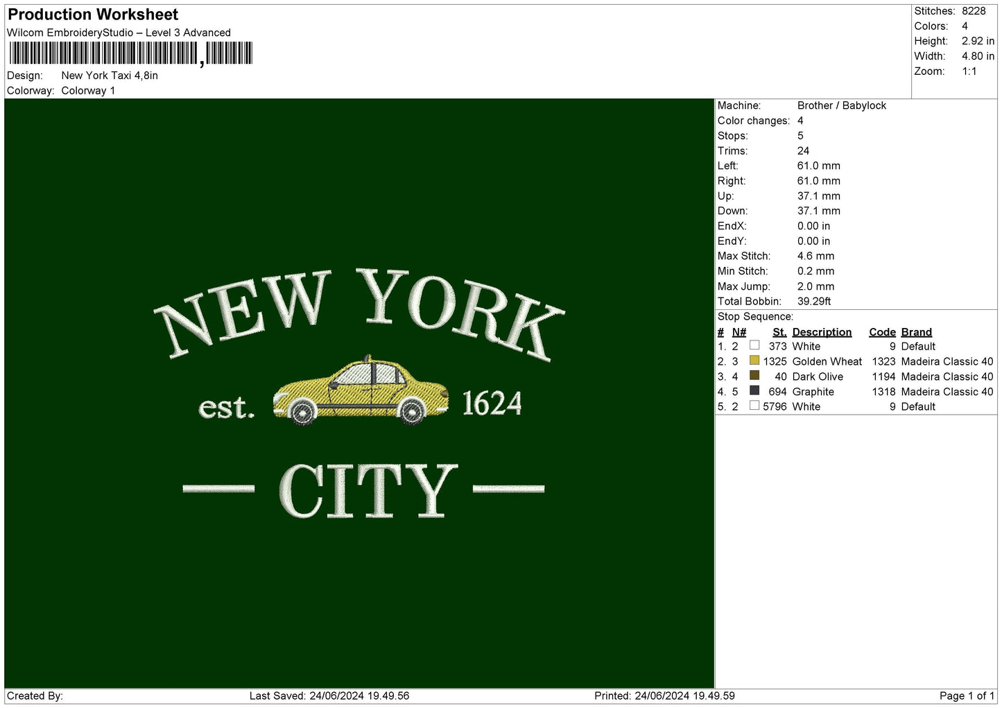 Ny Text 2206 Embroidery File 6 Sizes