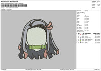 Nezuko Kamado Embroidery File 4 size