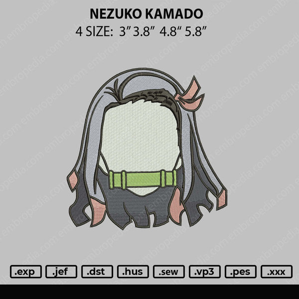 Nezuko Kamado Embroidery File 4 size
