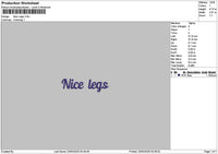 Nicelegstext Embroidery File 6 sizes