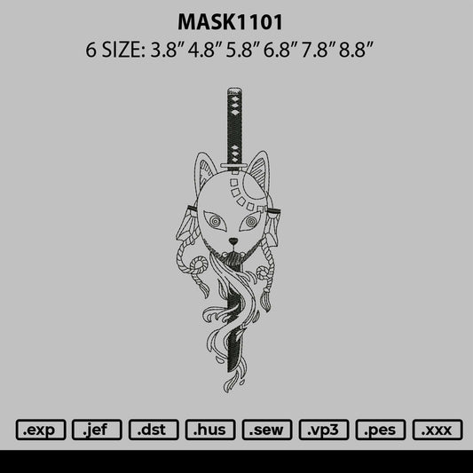 Mask1101 Embroidery File 6 sizes