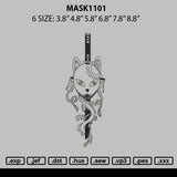 Mask1101 Embroidery File 6 sizes