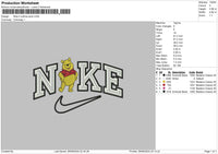 Nike Pooh 2 Outline Embroidery File 6 sizes