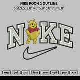 Nike Pooh 2 Outline Embroidery File 6 sizes