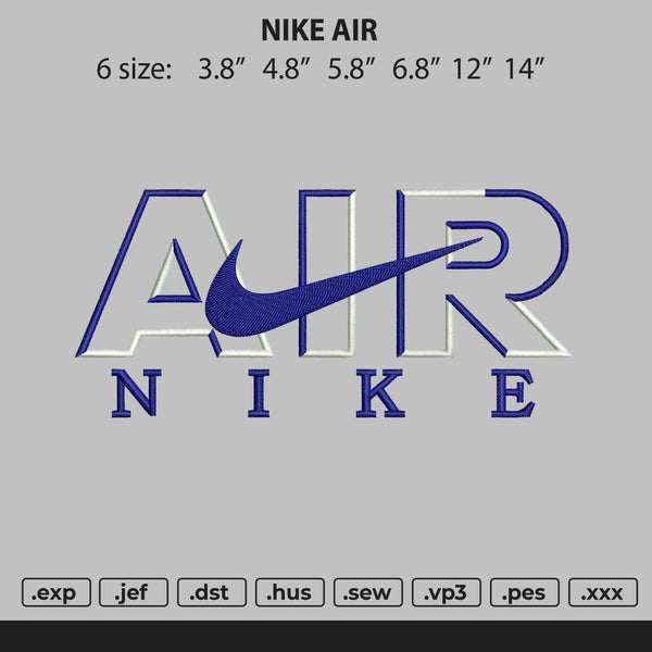Nike Air Embroidery File 6 size
