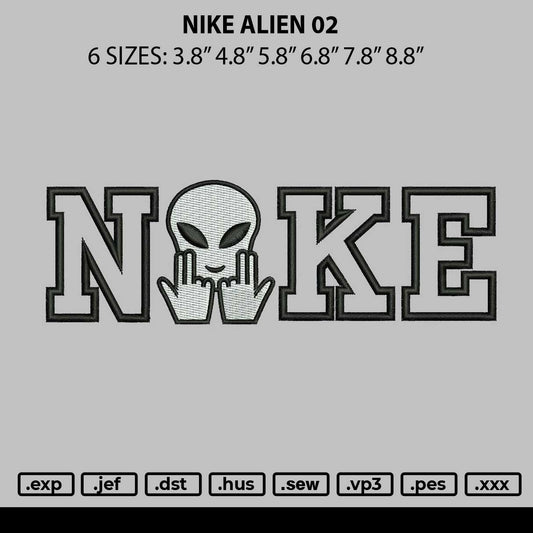Nike Alien 02 Embroidery File 6 sizes