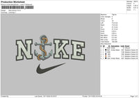 Nike Anchor Embroidery File 6 Sizes