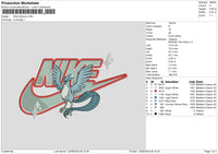 Nike Articuno Embroidery File 6 sizes