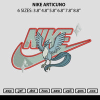 Nike Articuno Embroidery File 6 sizes