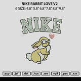 Nike Rabbit Love V2 Embroidery File 6 sizes