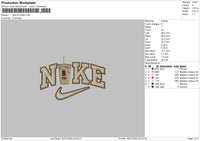 Nike B Coffee Embroidery File 6 sizes