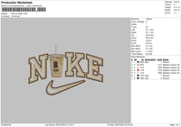 Nike B Coffee Embroidery File 6 sizes