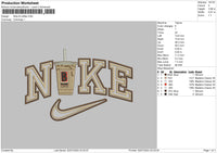 Nike B Coffee Embroidery File 6 sizes