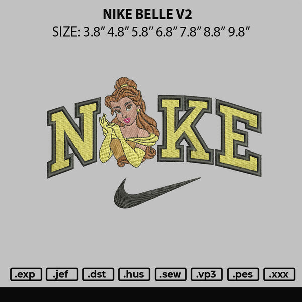Nike Belle V2 Embroidery File 6 sizes