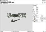 Nike Black Car Embroidery File 6 sizes