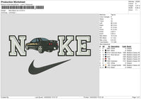 Nike Black Car Embroidery File 6 sizes