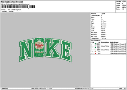 Nike Canada 01 Embroidery File 6 sizes