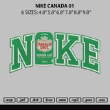 Nike Canada 01 Embroidery File 6 sizes