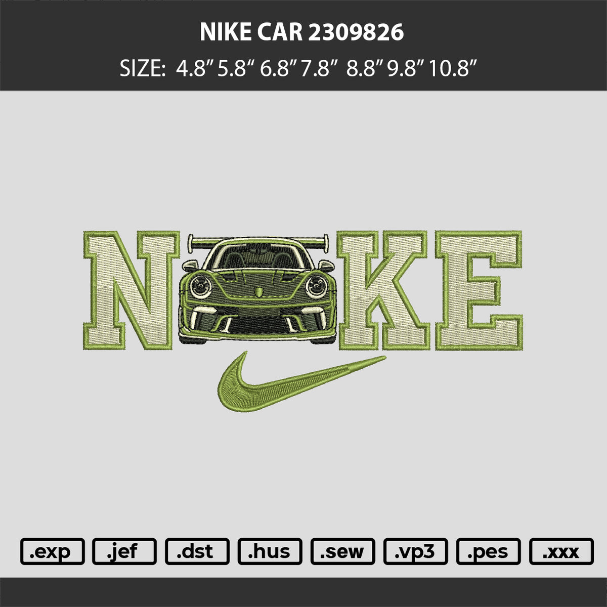 Nike Car 230926 Embroidery Machine Design Files