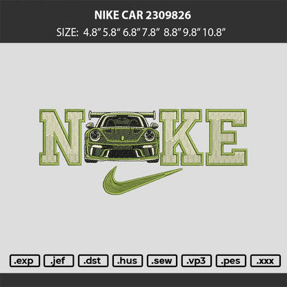 Nike Car 230926 Embroidery Machine Design Files