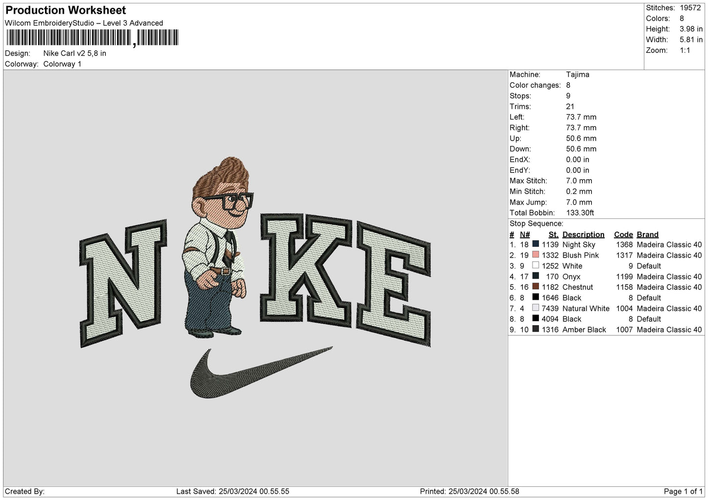 Nike Carl V02 Embroidery File 6 sizes