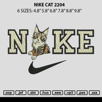 Nike Cat 2204 Embroidery File 6 sizes