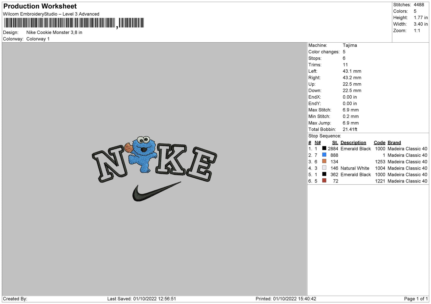 Nike Cookie M Embroidery File 5 sizes