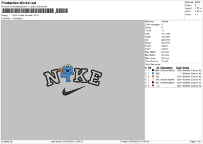 Nike Cookie M Embroidery File 5 sizes