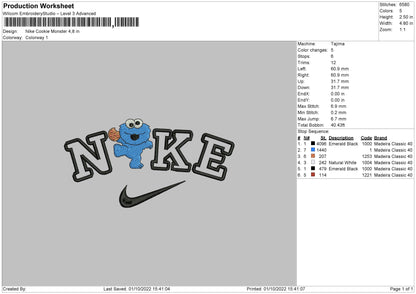 Nike Cookie M Embroidery File 5 sizes