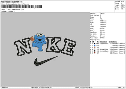 Nike Cookie M Embroidery File 5 sizes