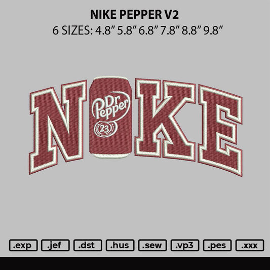 Nike Pepper V2 Embroidery File 6 sizes