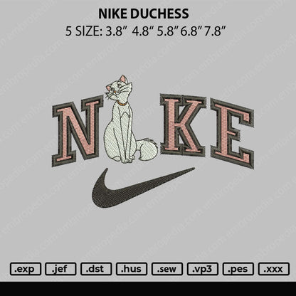 Nike Duchess Embroidery File 5 sizes