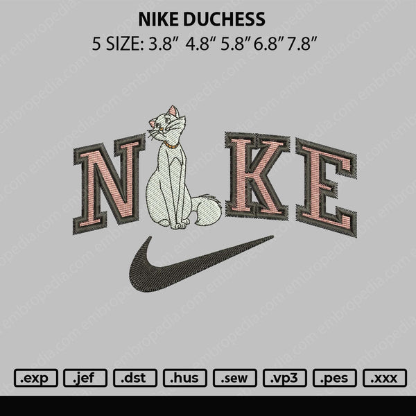 Nike Duchess Embroidery File 5 sizes
