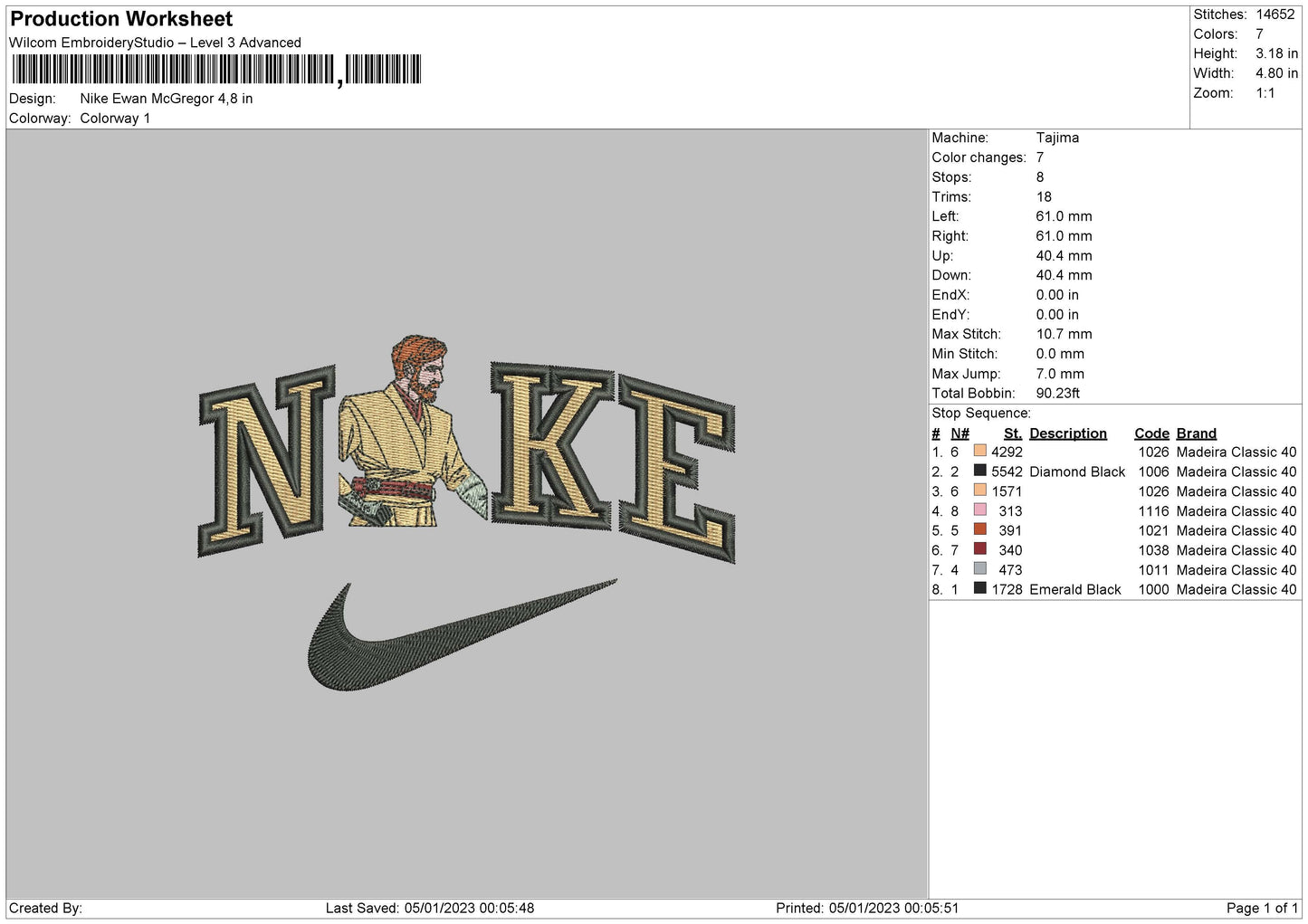Nike Ewan M Embroidery File 6 sizes