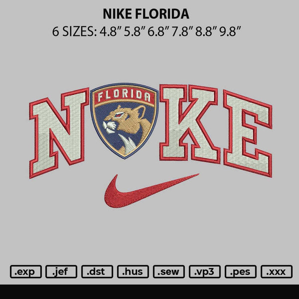 Nike Florida Embroidery File 6 sizes