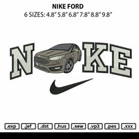 Nike Ford Embroidery File 6 sizes