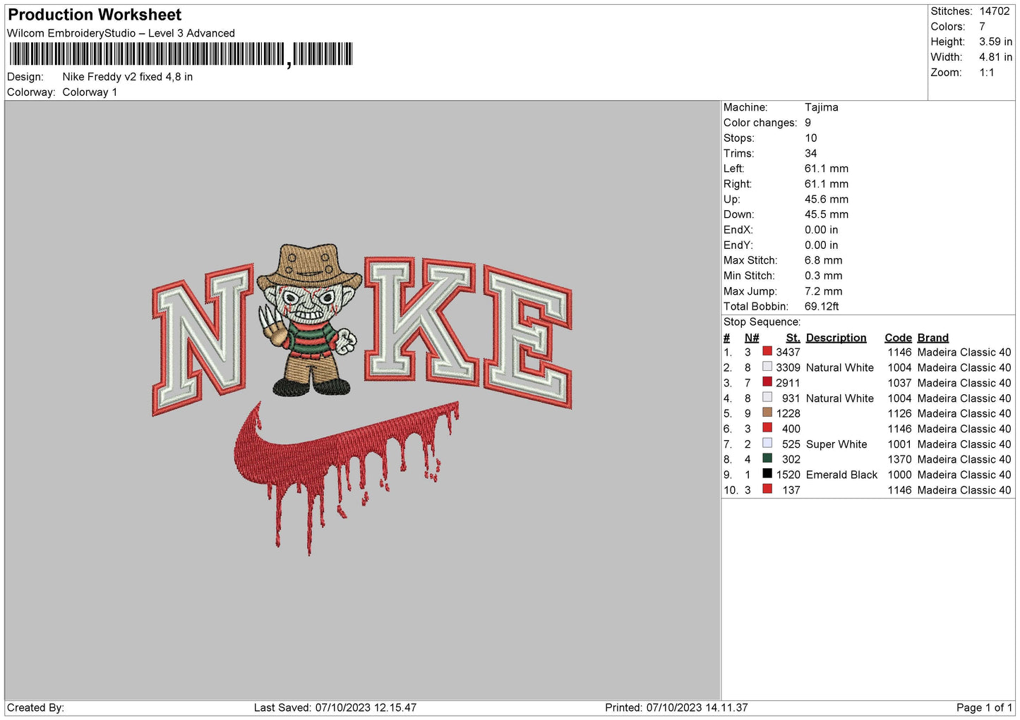Nike Freddy V2 Emboidery File 6 sizes