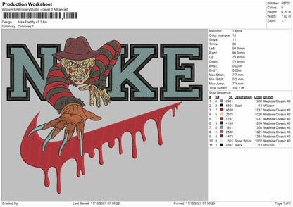 Nike Freddy V3 Embroidery File 7 sizes