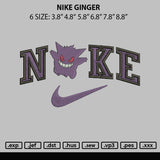 Nike Ginger Embroidery File 6 sizes